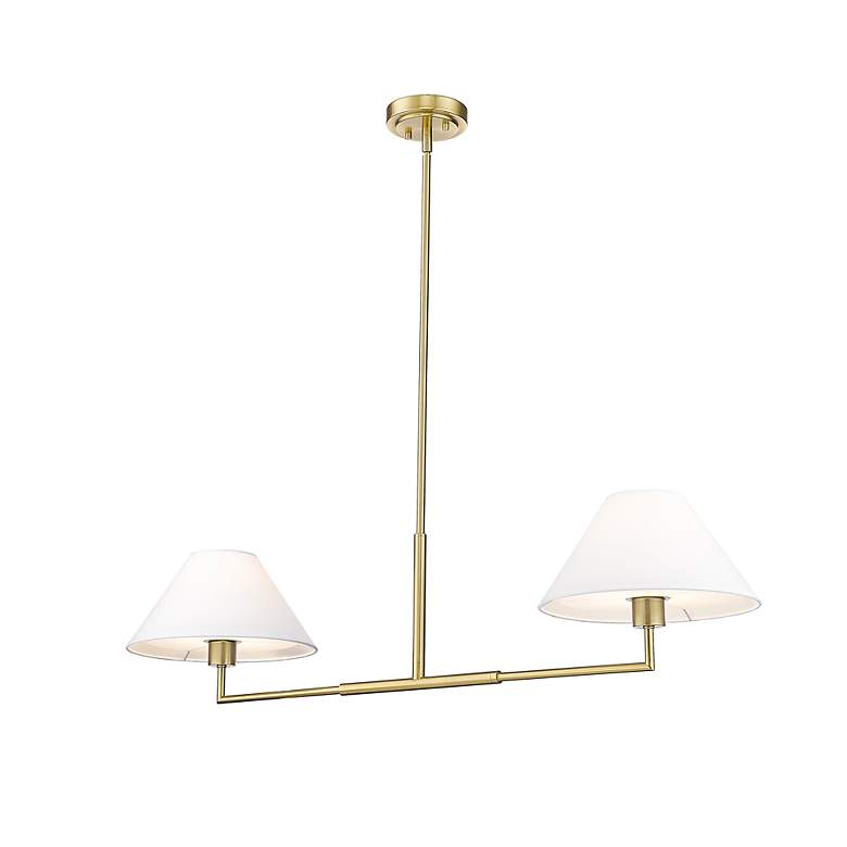 Image 6 Leila 42" Wide Luxe Gold 2-Light Linear Chandelier more views