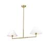 6_Leila 42" Wide Luxe Gold 2-Light Linear Chandelier more views