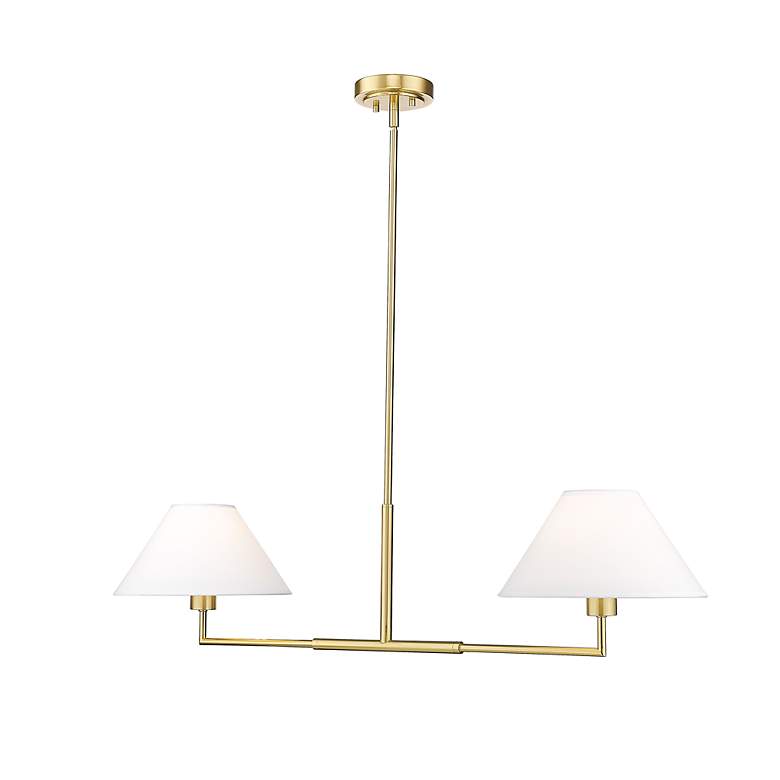 Image 7 Leila 42" Wide Luxe Gold 2-Light Linear Chandelier more views