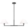 2_Leila 42" Wide Matte Black 2-Light Linear Chandelier