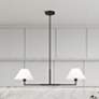 1_Leila 42" Wide Matte Black 2-Light Linear Chandelier