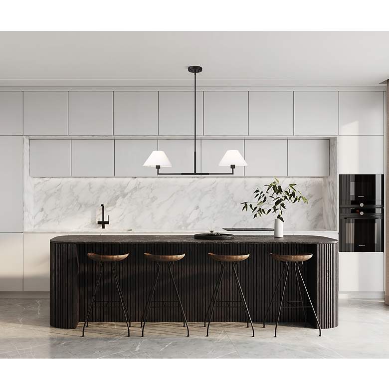 Image 4 Leila 42" Wide Matte Black 2-Light Linear Chandelier more views