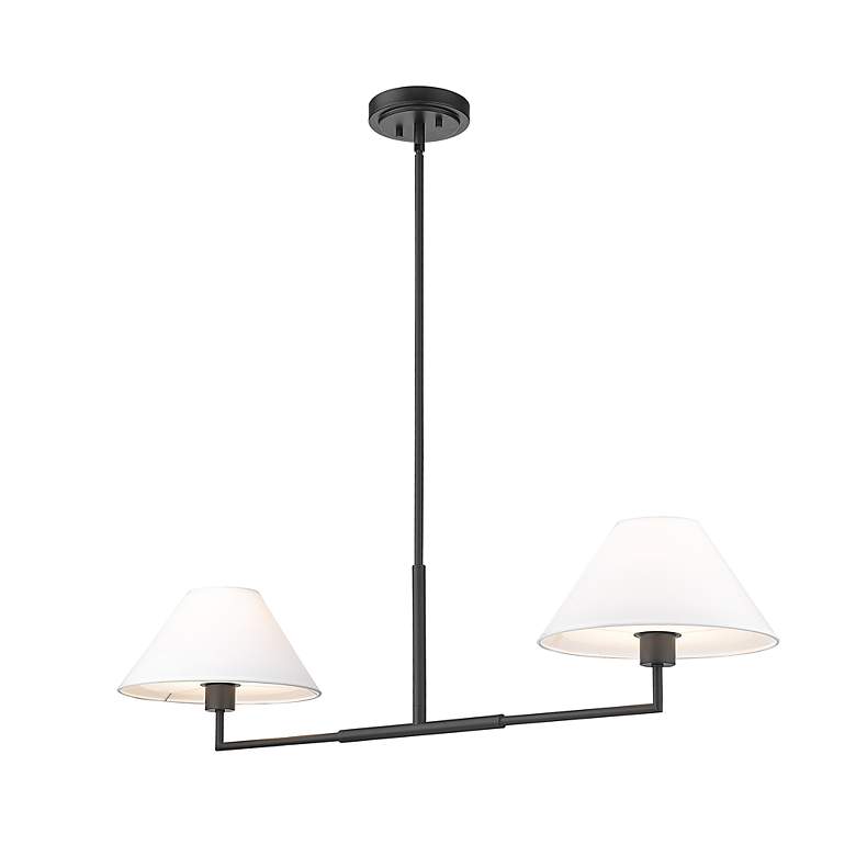 Image 5 Leila 42" Wide Matte Black 2-Light Linear Chandelier more views