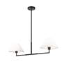5_Leila 42" Wide Matte Black 2-Light Linear Chandelier more views