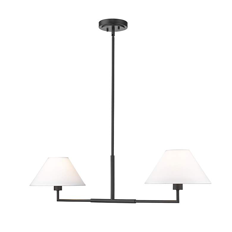 Image 6 Leila 42" Wide Matte Black 2-Light Linear Chandelier more views
