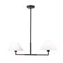 6_Leila 42" Wide Matte Black 2-Light Linear Chandelier more views