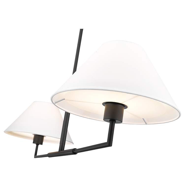 Image 7 Leila 42" Wide Matte Black 2-Light Linear Chandelier more views