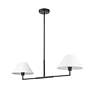 Leila 42" Wide Matte Black 2-Light Linear Chandelier