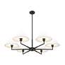7_Leila 44" Wide Matte Black 6-Light Chandelier w/ Linen Shade more views