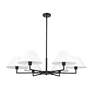 Leila 44" Wide Matte Black 6-Light Chandelier w/ Linen Shade in scene