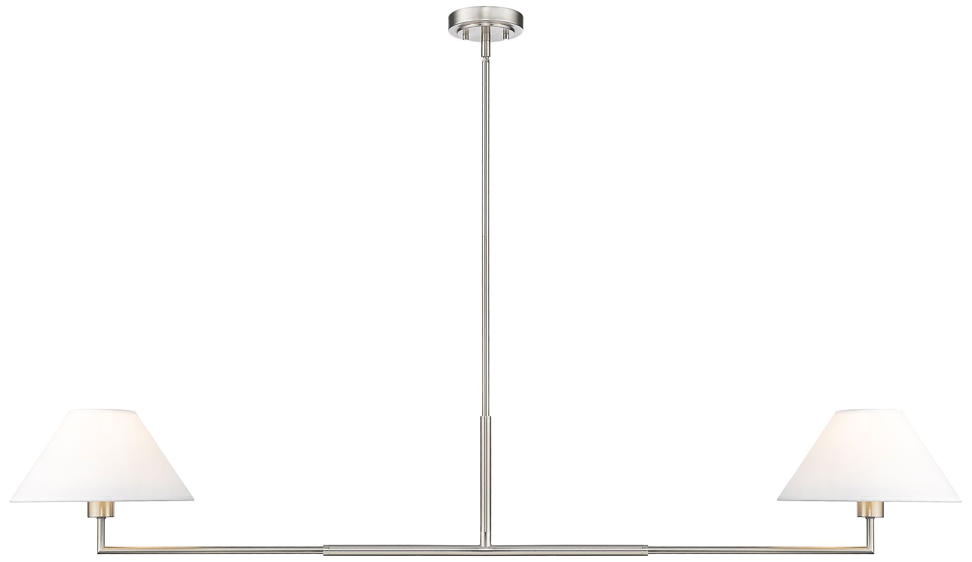 Leila 62" Wide Brushed Nickel 2-Light Linear Chandelier
