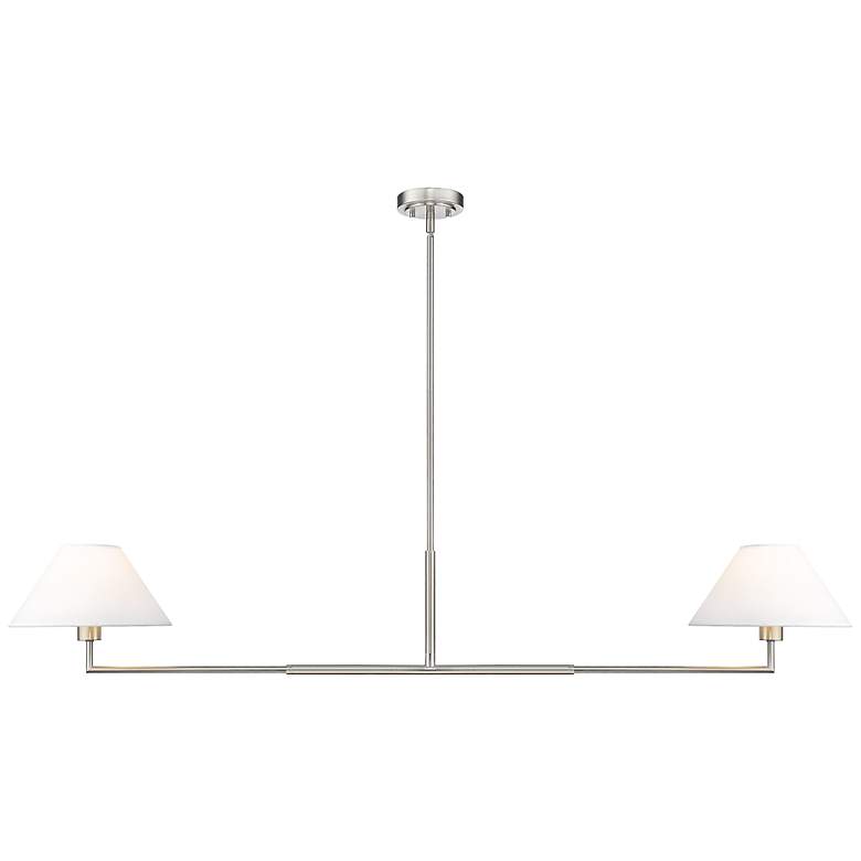 Image 3 Leila 62" Wide Brushed Nickel 2-Light Linear Chandelier