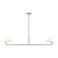 Leila 62" Wide Brushed Nickel 2-Light Linear Chandelier