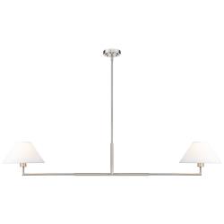 Leila 62" Wide Brushed Nickel 2-Light Linear Chandelier