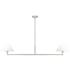 Leila 62" Wide Brushed Nickel 2-Light Linear Chandelier
