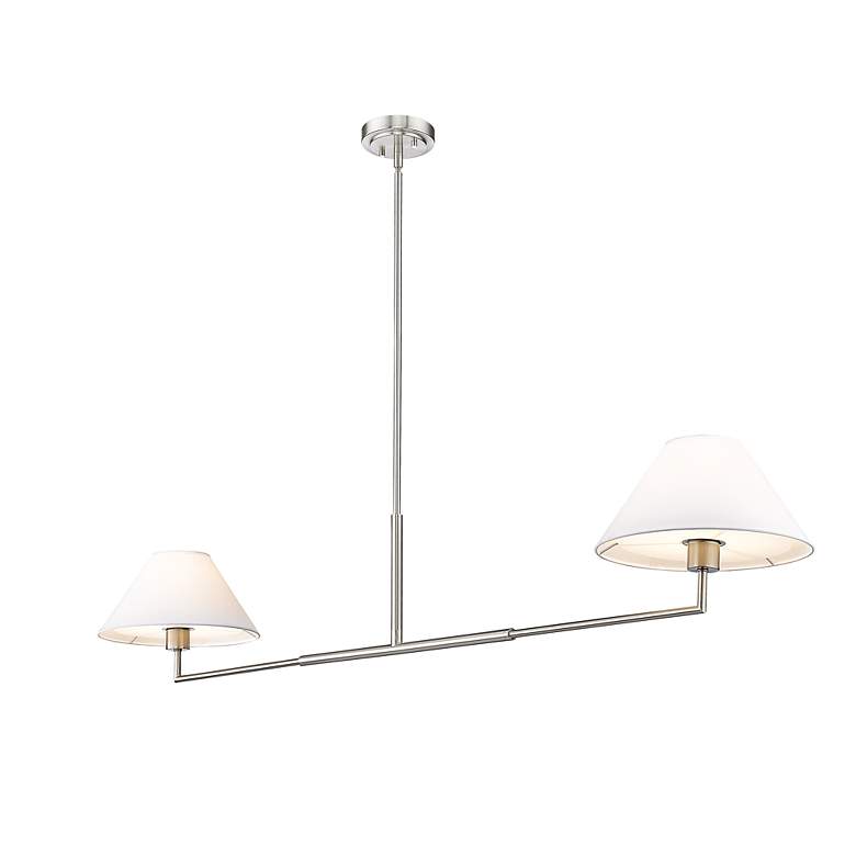 Image 6 Leila 62" Wide Brushed Nickel 2-Light Linear Chandelier more views