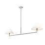 6_Leila 62" Wide Brushed Nickel 2-Light Linear Chandelier more views