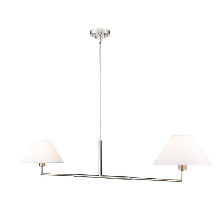 Image 7 Leila 62" Wide Brushed Nickel 2-Light Linear Chandelier more views
