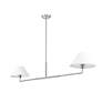 Leila 62" Wide Brushed Nickel 2-Light Linear Chandelier in scene