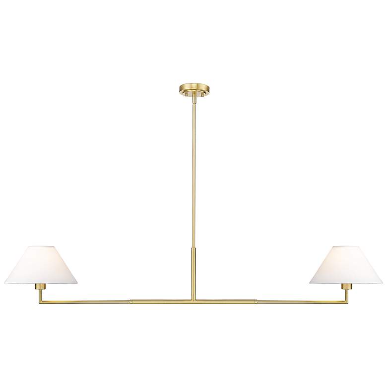 Image 3 Leila 62" Wide Luxe Gold 2-Light Linear Chandelier