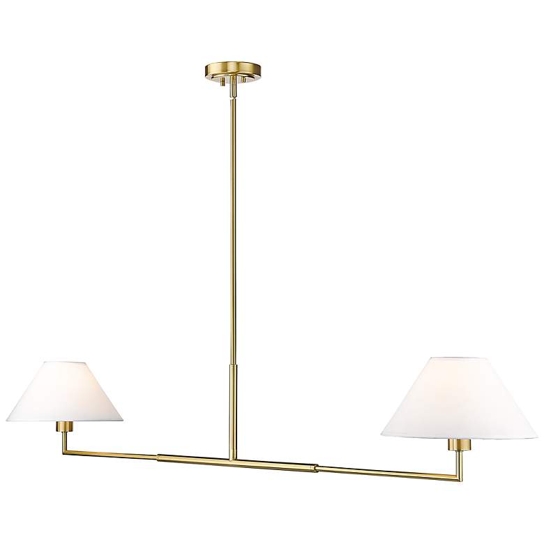 Image 5 Leila 62" Wide Luxe Gold 2-Light Linear Chandelier more views