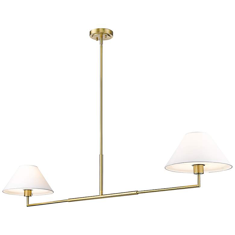 Image 6 Leila 62" Wide Luxe Gold 2-Light Linear Chandelier more views