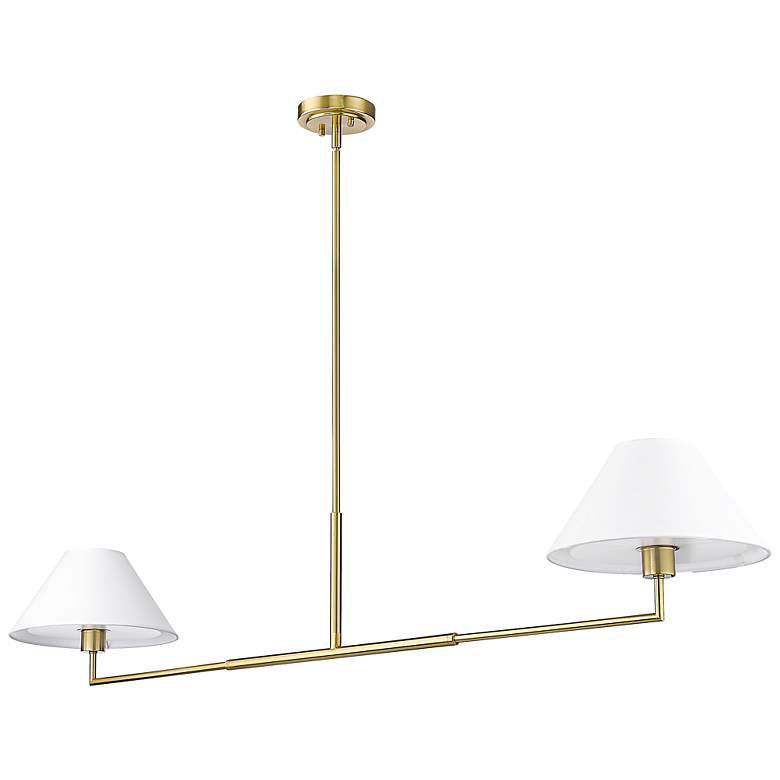 Image 7 Leila 62" Wide Luxe Gold 2-Light Linear Chandelier more views