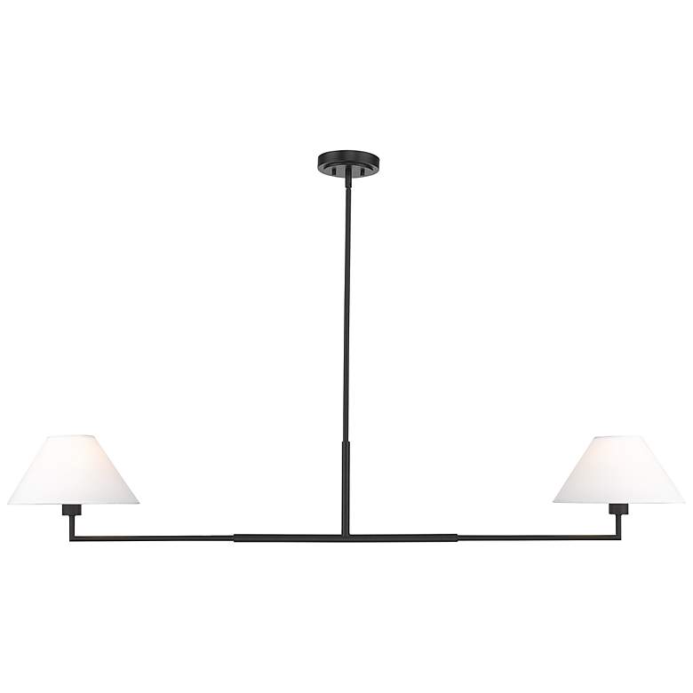 Image 3 Leila 62" Wide Matte Black 2-Light Linear Chandelier