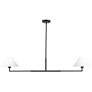 Leila 62" Wide Matte Black 2-Light Linear Chandelier in scene