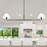 Leila 62" Wide Matte Black 2-Light Linear Chandelier in scene