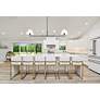 Leila 62" Wide Matte Black 2-Light Linear Chandelier in scene