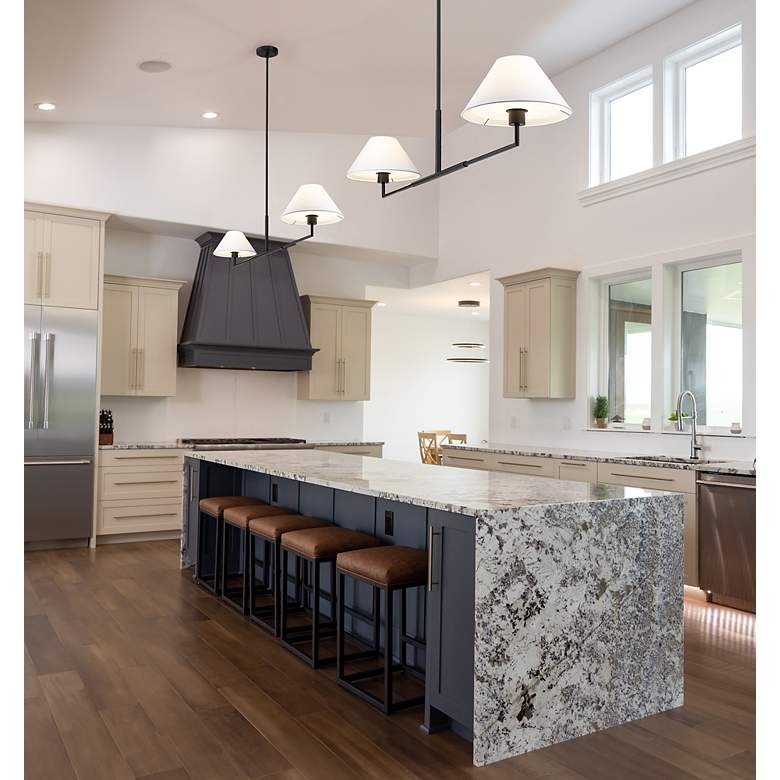 Image 5 Leila 62" Wide Matte Black 2-Light Linear Chandelier more views