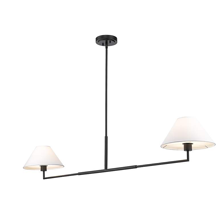 Image 6 Leila 62" Wide Matte Black 2-Light Linear Chandelier more views