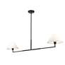 Leila 62" Wide Matte Black 2-Light Linear Chandelier in scene