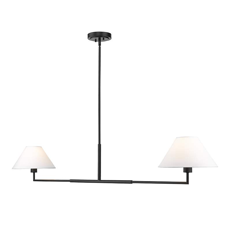 Image 7 Leila 62" Wide Matte Black 2-Light Linear Chandelier more views