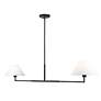 Leila 62" Wide Matte Black 2-Light Linear Chandelier in scene