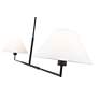 Leila 62" Wide Matte Black 2-Light Linear Chandelier in scene