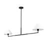 Leila 62" Wide Matte Black 2-Light Linear Chandelier in scene