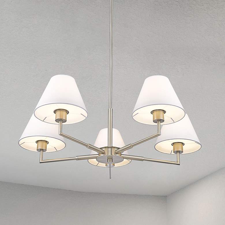 Image 1 Leila by Z-Lite Brushed Nickel 5 Light Chandelier