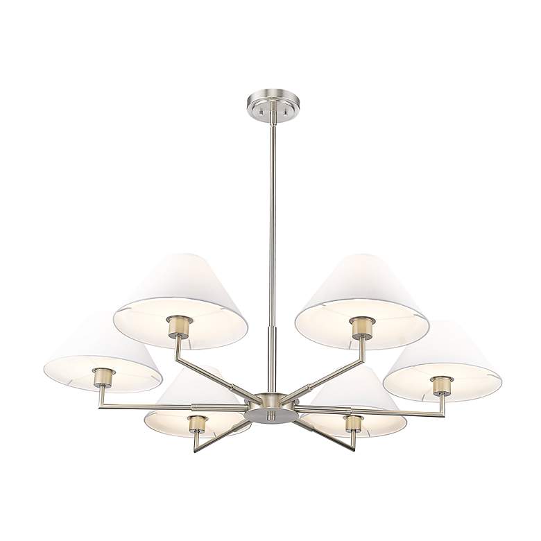 Image 5 Leila by Z-Lite Brushed Nickel 6 Light Chandelier more views
