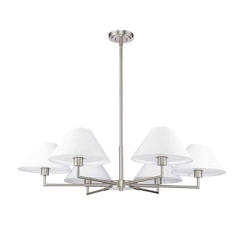 Image 7 Leila by Z-Lite Brushed Nickel 6 Light Chandelier more views