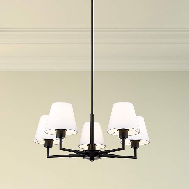 Image 1 Leila by Z-Lite Matte Black 5 Light Chandelier
