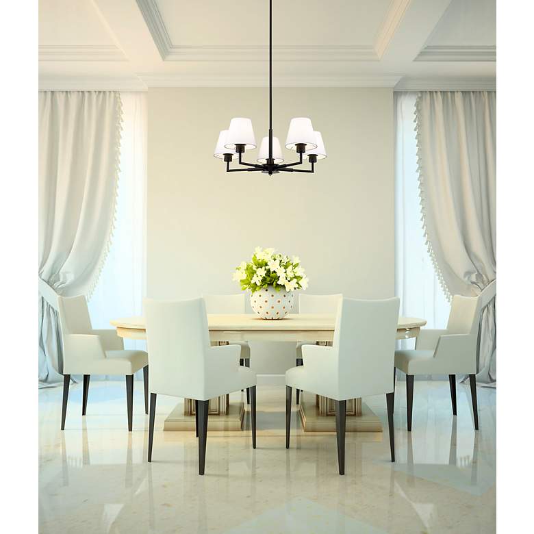 Image 3 Leila by Z-Lite Matte Black 5 Light Chandelier more views