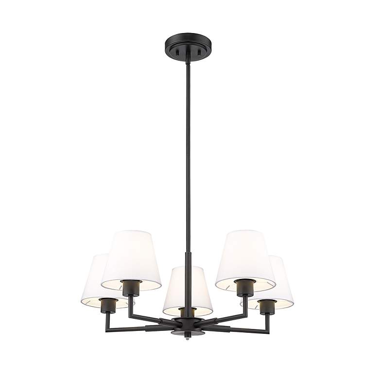 Image 5 Leila by Z-Lite Matte Black 5 Light Chandelier more views