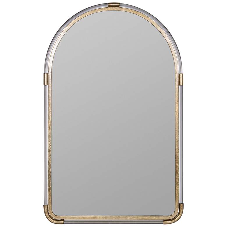 Image 2 Leila Glossy Champagne 24 inch x 38 inch Arch Top Wall Mirror