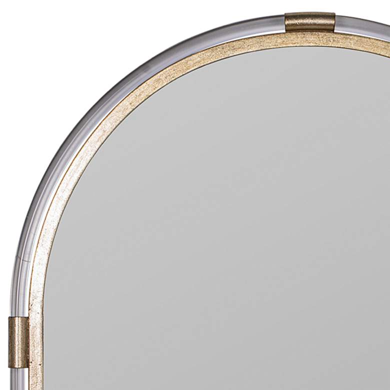 Image 3 Leila Glossy Champagne 24 inch x 38 inch Arch Top Wall Mirror more views