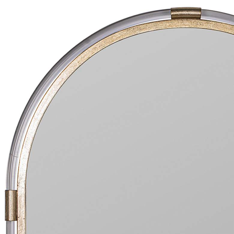 Image 3 Leila Glossy Champagne 24" x 38" Arch Top Wall Mirror more views
