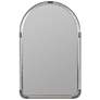 Leila Shiny Silver Metal 24" x 38" Arch Top Wall Mirror