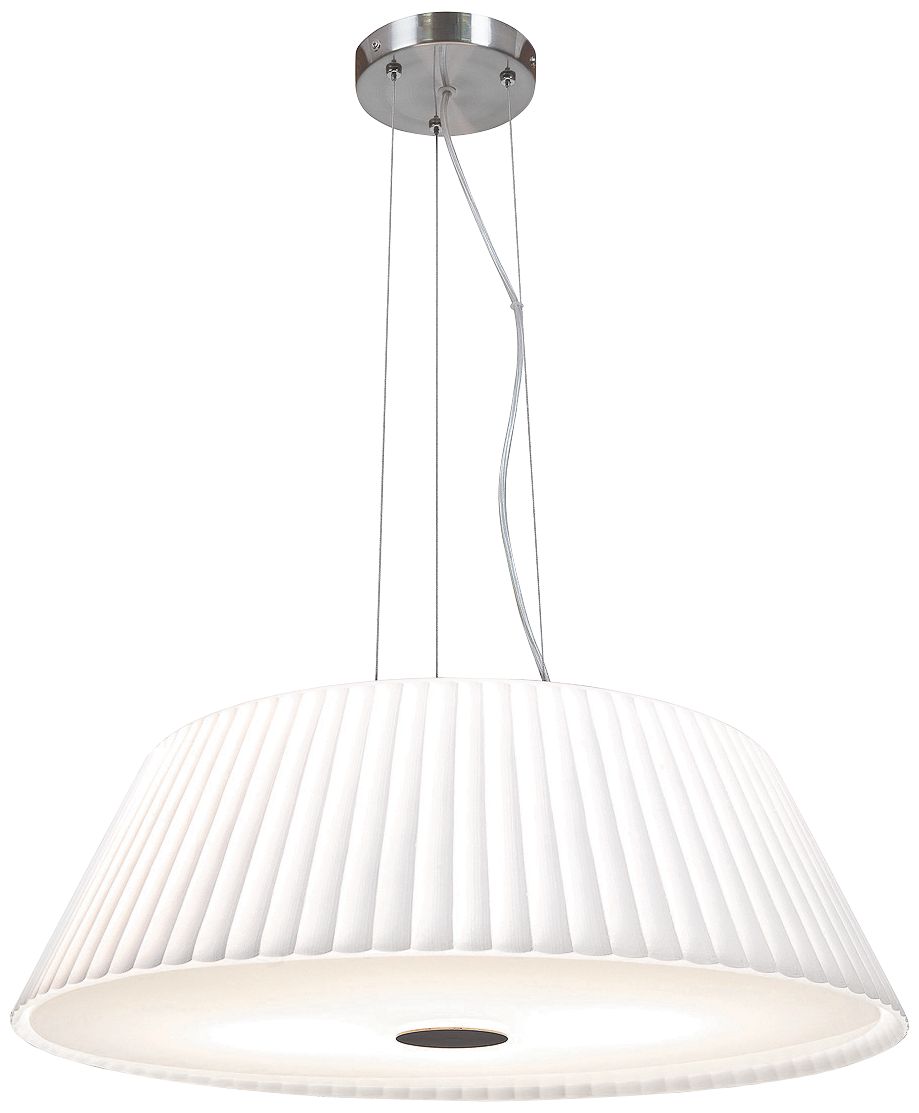 Leilah 21" Wide Brushed Steel and White Glass Pendant Light