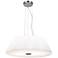 Leilah 21" Wide Brushed Steel and White Glass Pendant Light